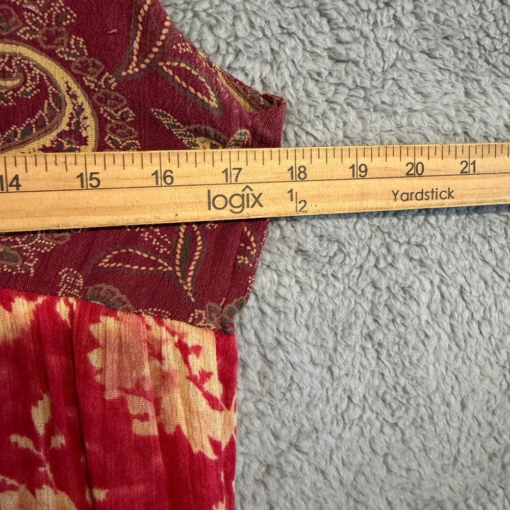 DENIM & SUPPLY Ralph Lauren Dress S Red Paisley Maxi Boho Tiered Cottage Floral - Picture 12 of 12